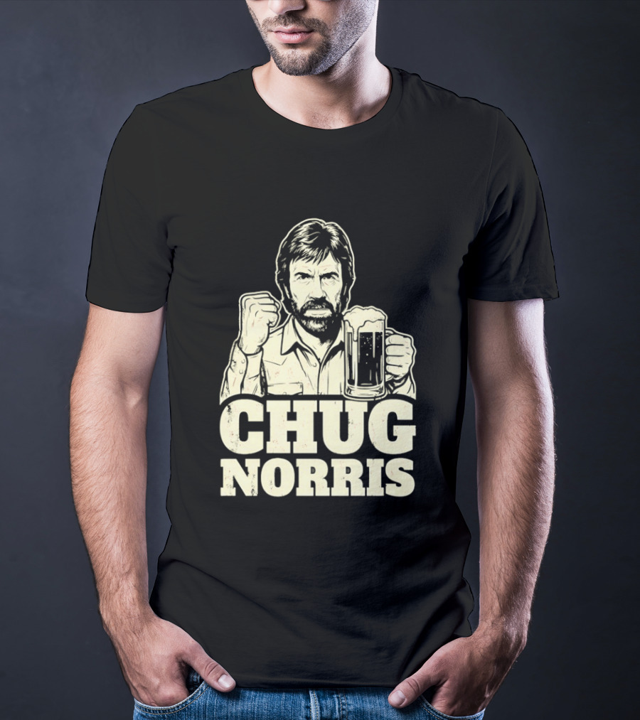 Chug Norris Beer Funny Drinking Joke T-Shirt