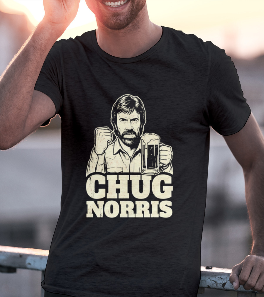 Chug Norris Beer Funny Drinking Joke T-Shirt