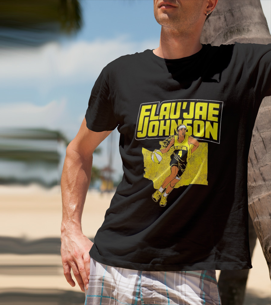 Flau'jae Johnson Basketball Illustration Yellow Seattle Storm T-Shirt