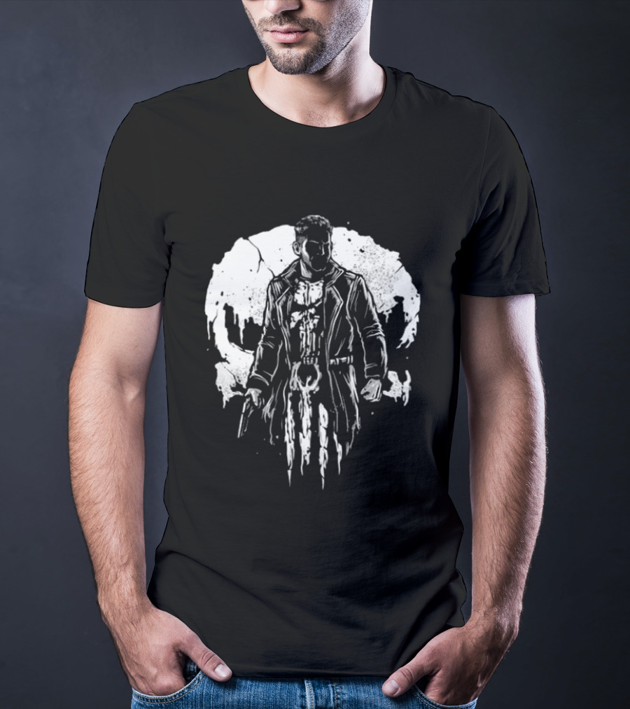 Frank Castle Aka Punisher He Who Punishes Iconic Vigilante Symbol Merchandise T-Shirt