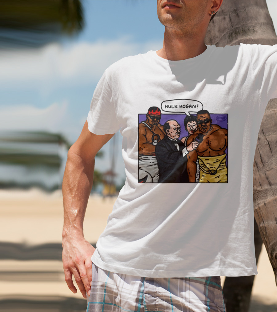 Culture Kings WWE Hulk Hogan Wrestlers Cartoon Interview Scene T-Shirt