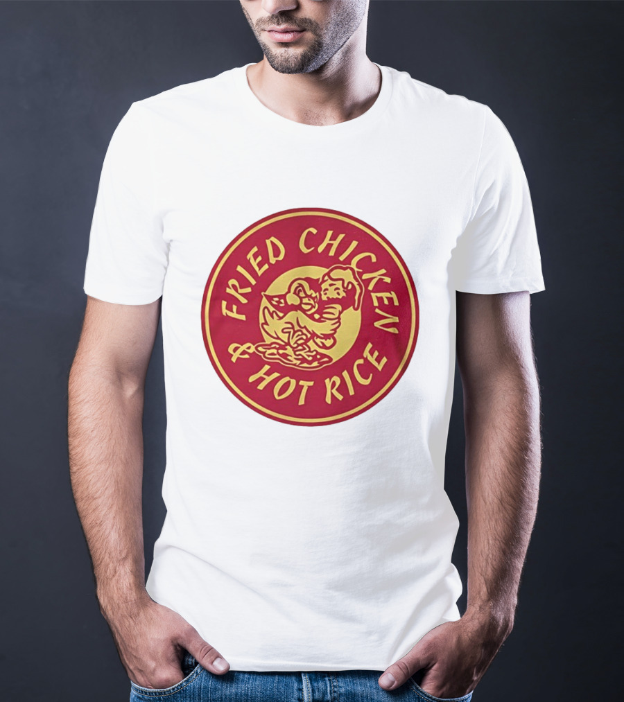 Fried Chicken And Hot Rice Vintage Style Circle T-Shirt