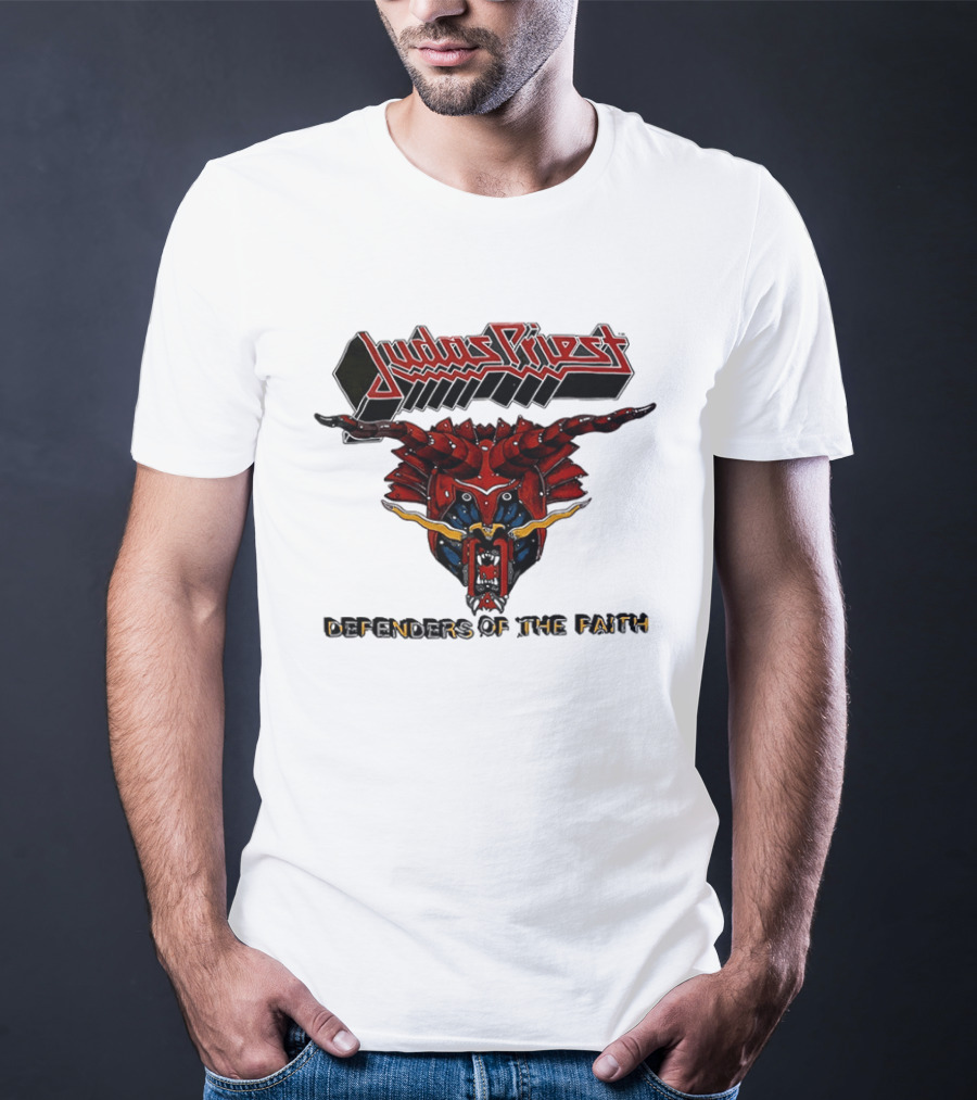 Judas Priest Defenders Of The Faith Album Cover Art Demon Helmet T-Shirt