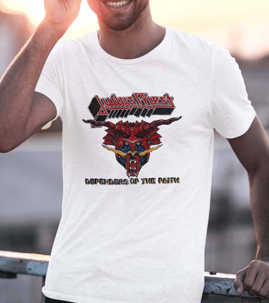 Judas Priest Defenders Of The Faith Album Cover Art Demon Helmet T-Shirt