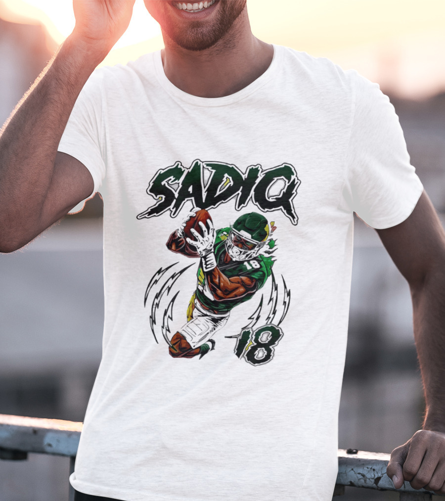 Sadiq 18 New York Jets Hand Drawn Kenyon Football T-Shirt