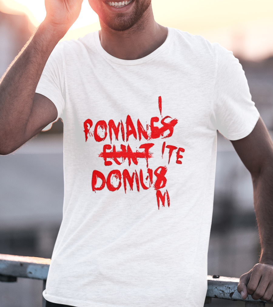 Romanes Eunt Domus Graffiti Style Python Sketch Monty Python Joke T-Shirt