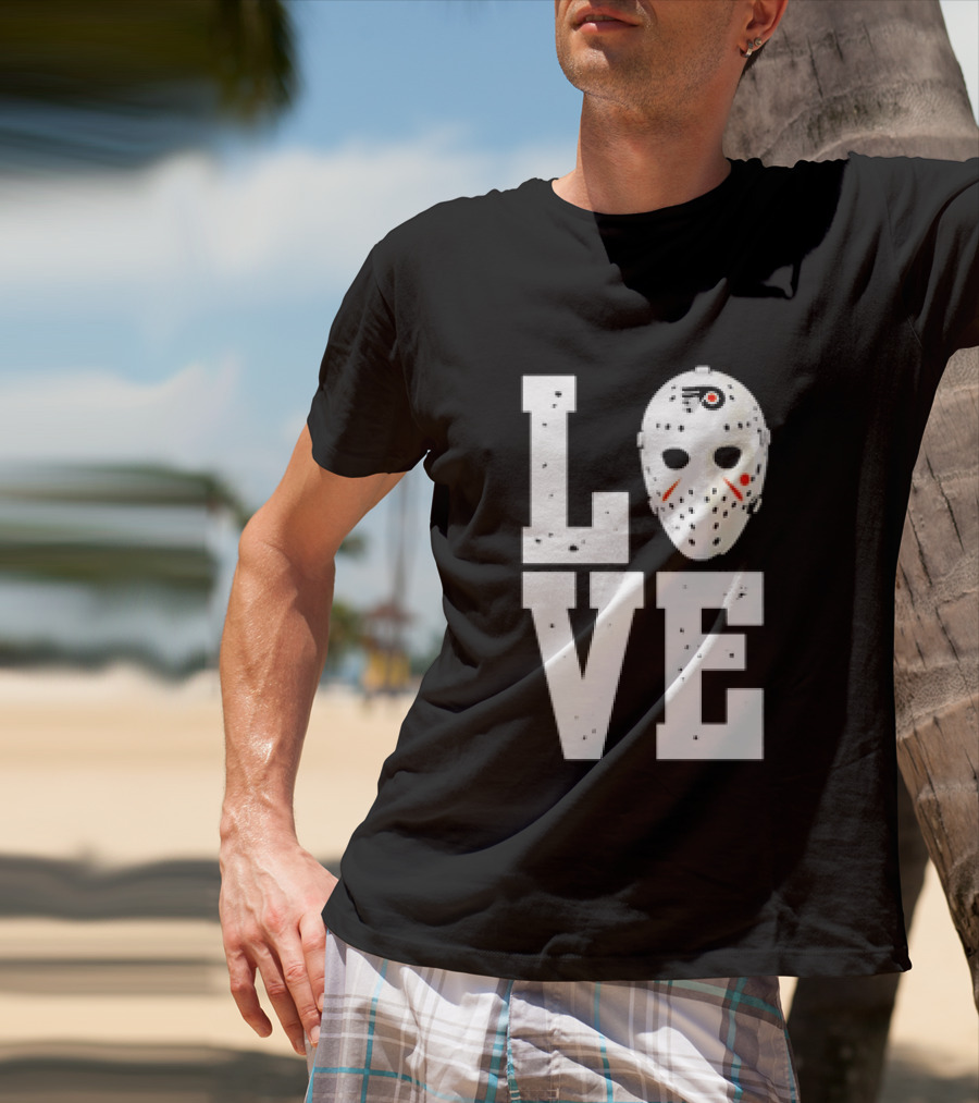 Philadelphia Flyers Love Hockey Goalie Mask T-Shirt