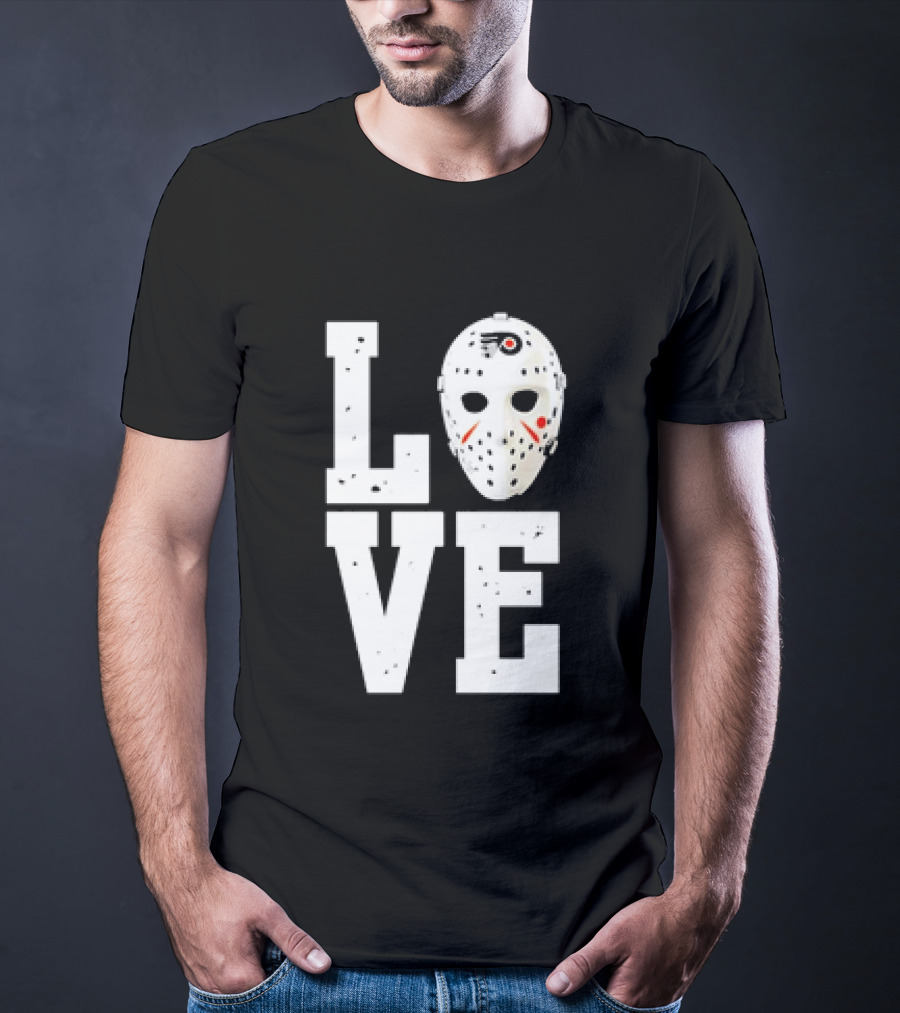 Philadelphia Flyers Love Hockey Goalie Mask T-Shirt