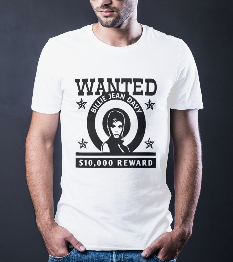 Wanted Billie Jean Davy 10000 Reward Stars Circle T-Shirt