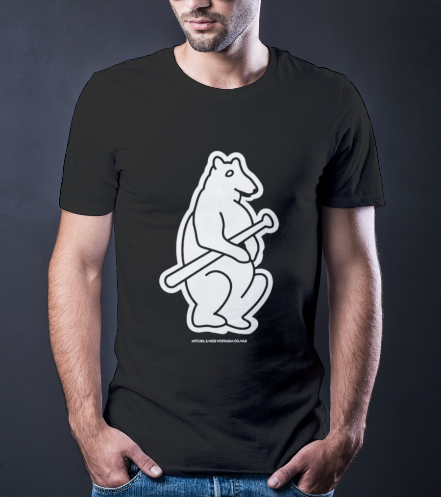 Chicago Cubs Mitchell & Ness Vintage Bear With Bat T-Shirt