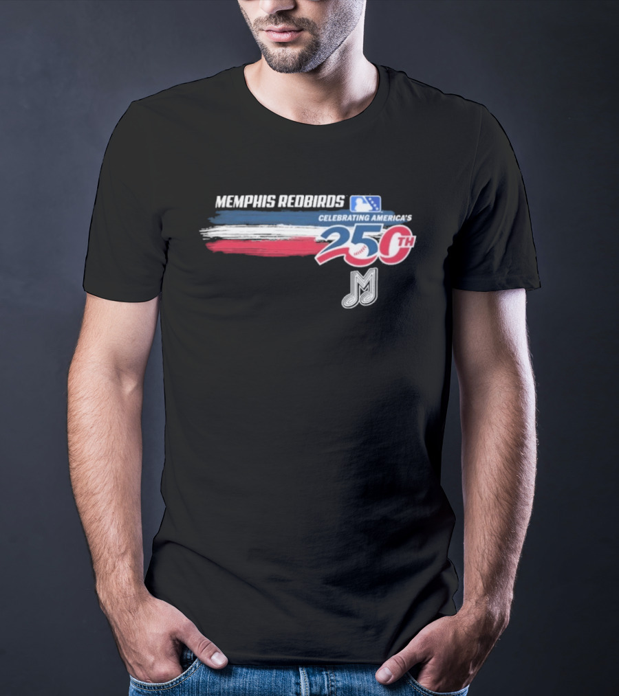 Memphis Redbirds Celebrating America's 250th MILB Music Note T-Shirt