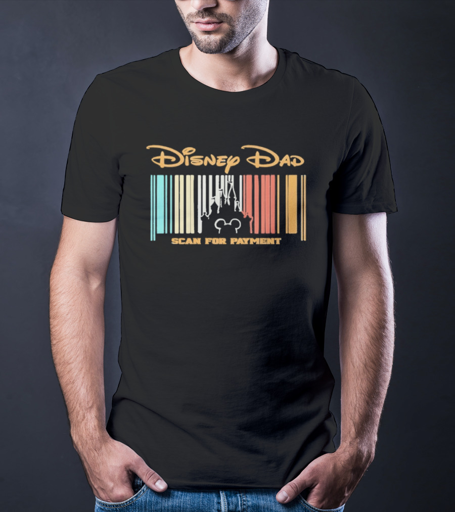 Disney Dad Barcode Castle Scan For Payment Father's Day T-Shirt