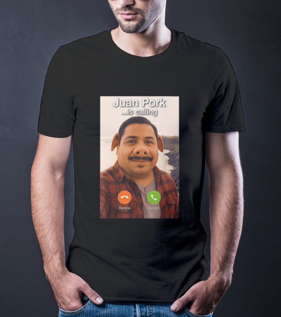 Juan Pork Is Calling Decline Or Accept Funny Meme Prank T-Shirt