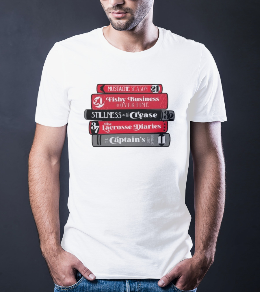 Carolina Hurricanes Hockey Girl Book Club Mustache Season Fishy Business Stillness Crease Lacrosse Diaries Captain's Command T-Shirt