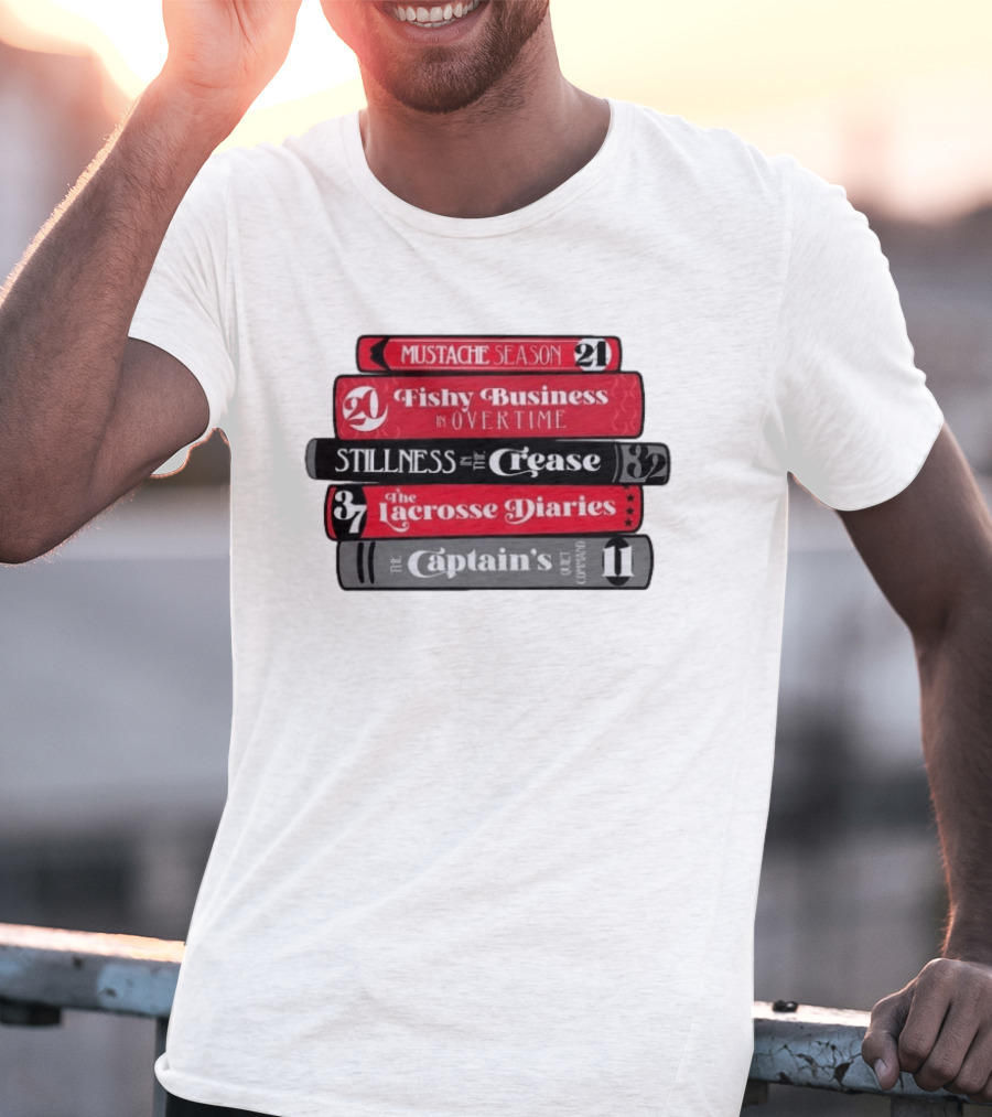Carolina Hurricanes Hockey Girl Book Club Mustache Season Fishy Business Stillness Crease Lacrosse Diaries Captain's Command T-Shirt