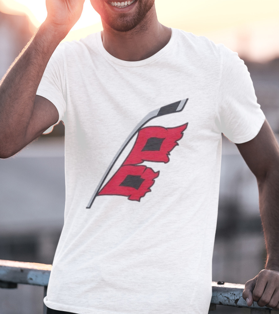 Carolina Hurricanes Red Storm Surge Hockey Stick Flag T-Shirt