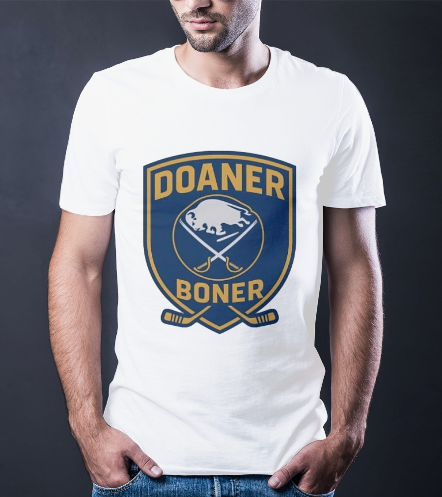 Buffalo Sabres Doaner Boner Logo With Crossed Hockey Sticks T-Shirt
