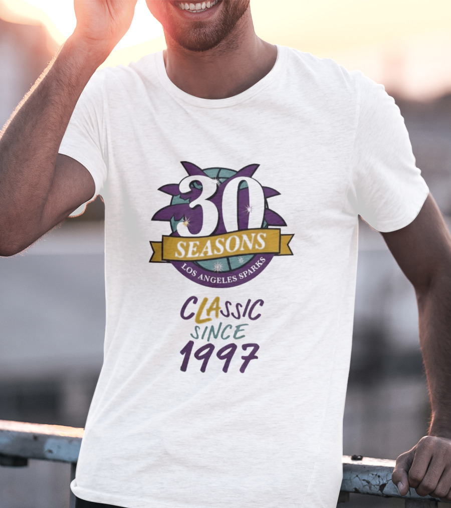 Los Angeles Sparks 30 Seasons Classic Since 1997 Celebration T-Shirt