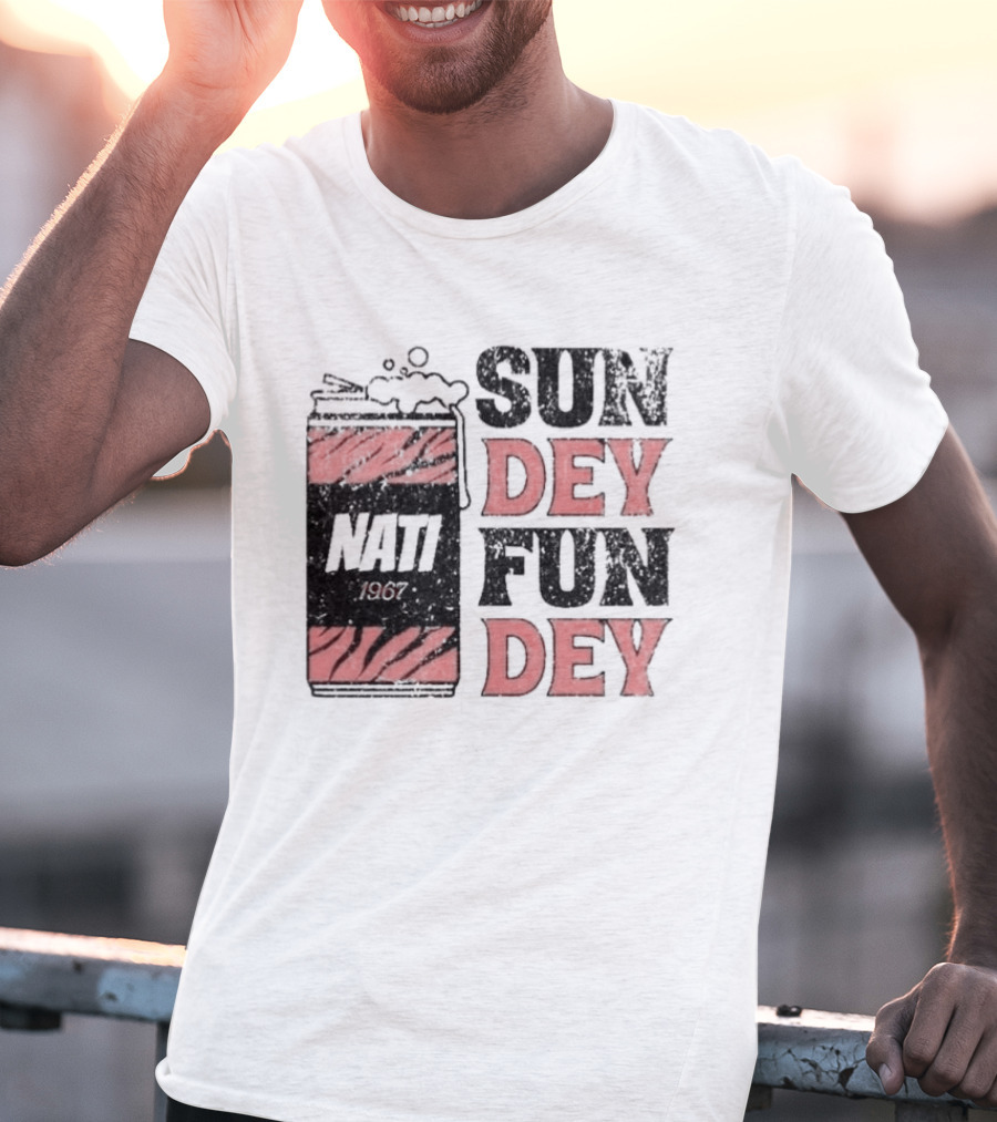 Nati Sunday Funday Cincinnati Bengals Tiger Stripes Football Fan Gear T-Shirt