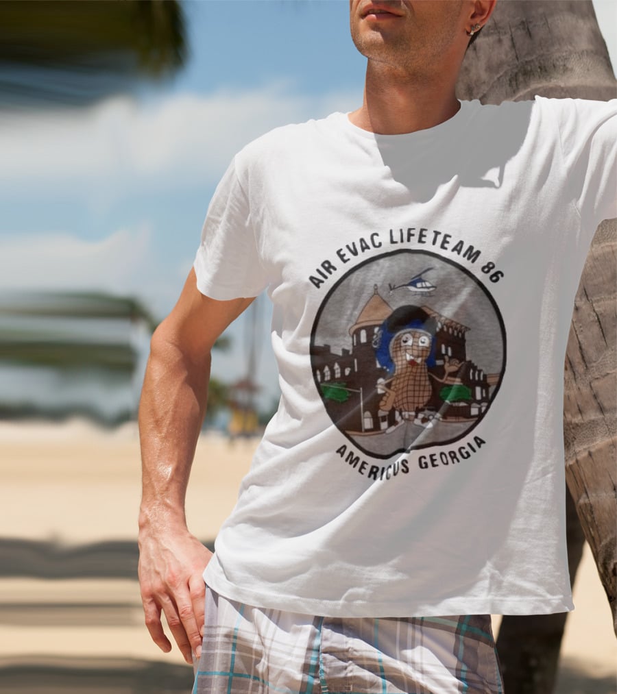 Air Evac Lifeteam 86 Americus Georgia Helicopter Peanut T-Shirt