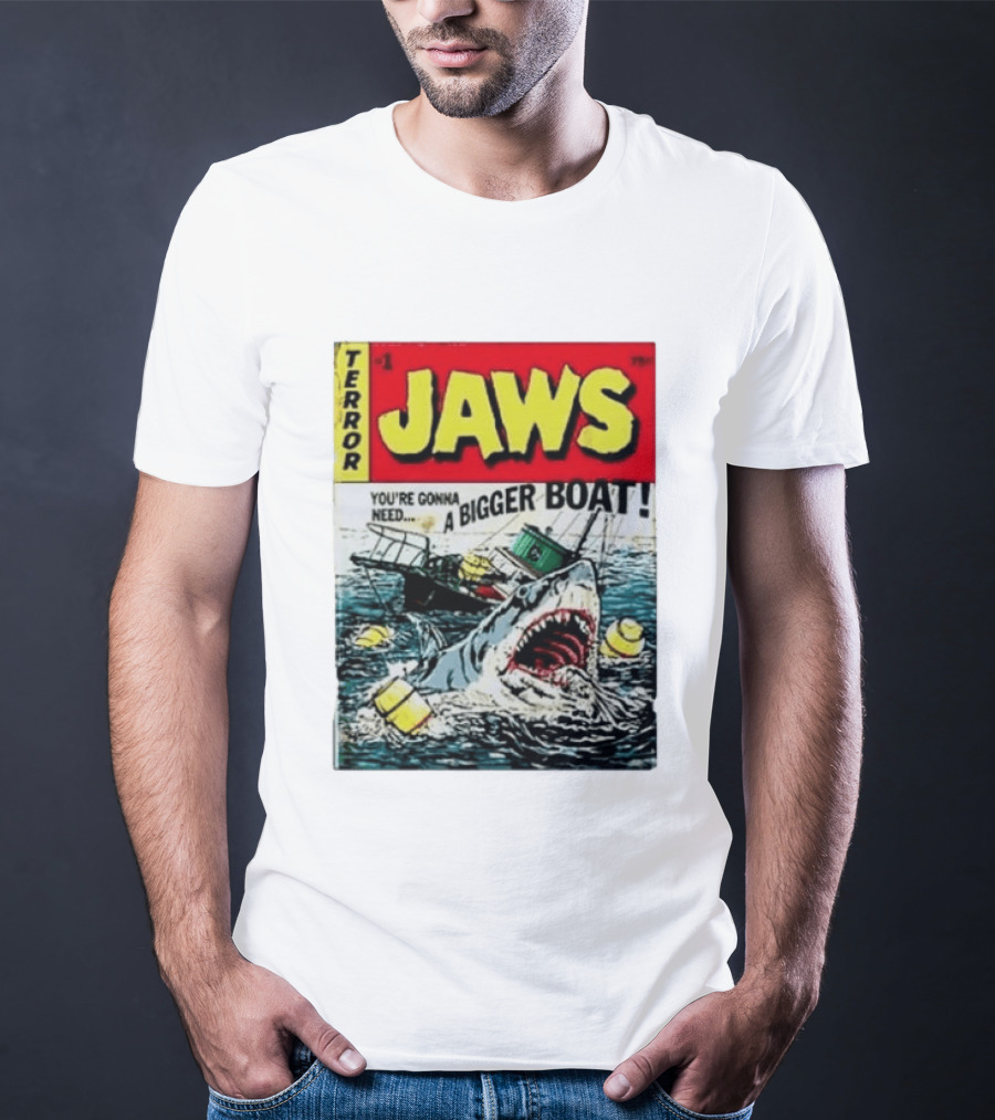 Terror Jaws Comic Cover You're Gonna Need A Bigger Boat T-Shirt