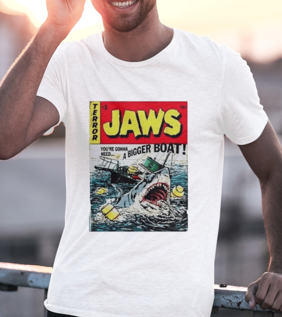 Terror Jaws Comic Cover You're Gonna Need A Bigger Boat T-Shirt