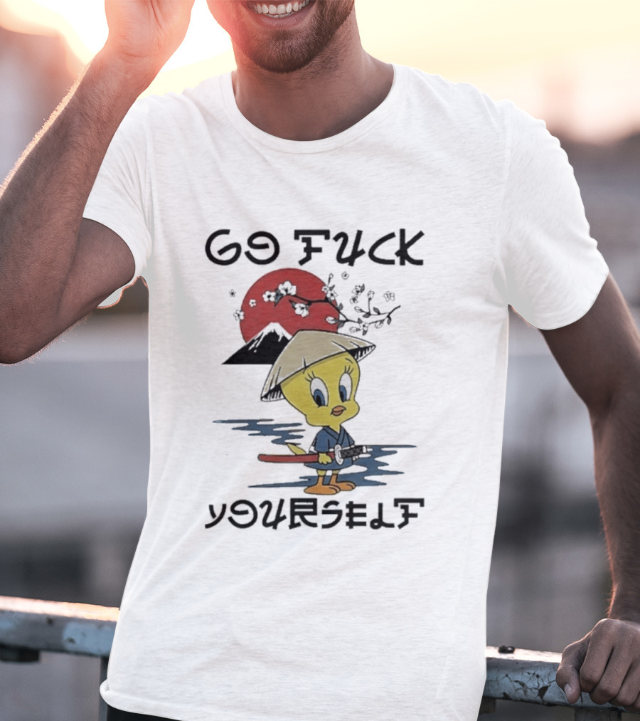 Looney Tunes Tweety Bird Samurai Go Fuck Yourself T-Shirt