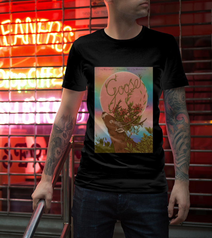 Goose Brussels BE La Madeleine May 25 2026 Deer With Blossoms T-Shirt