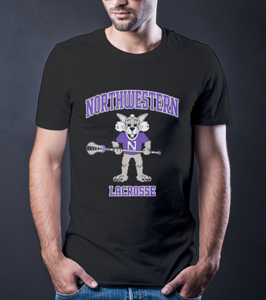 Northwestern Wildcats Willie Mascot Lacrosse T-Shirt