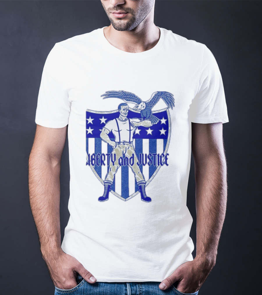 Liberty And Justice Eagle Shield Patriotic T-Shirt