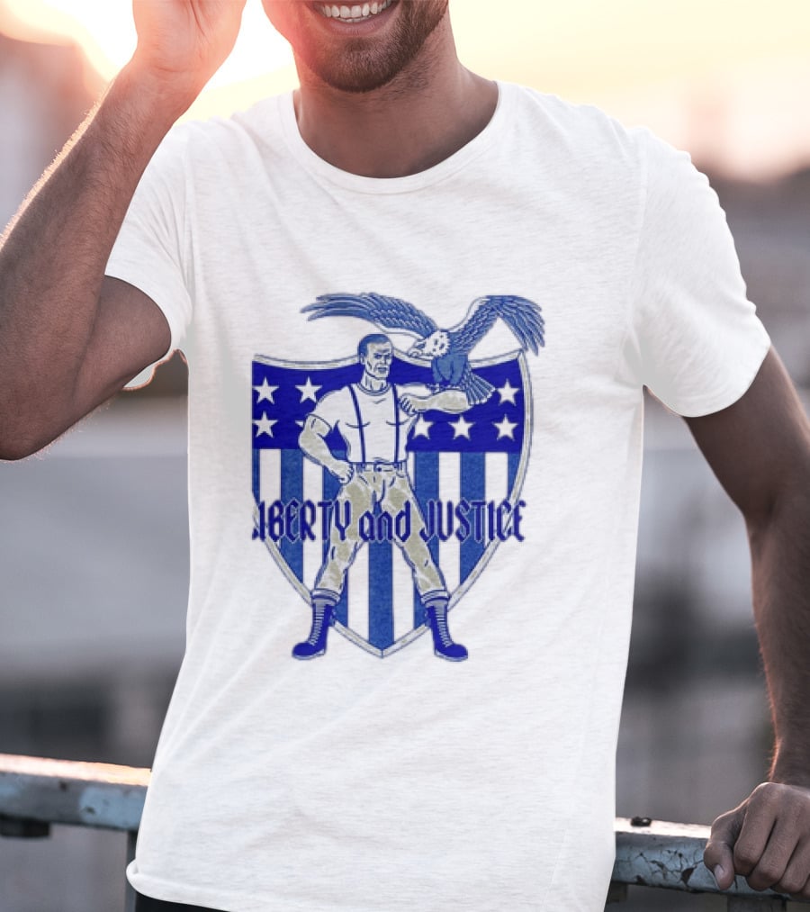Liberty And Justice Eagle Shield Patriotic T-Shirt