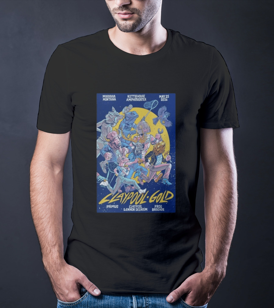 Missoula Montana KettleHouse Amphitheater May 25 2026 Claypool Lennon Delirium Frog Brigade Primus T-Shirt