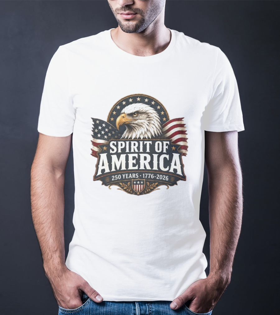 Spirit Of America 250 Years 1776 2026 Patriotic Eagle T-Shirt