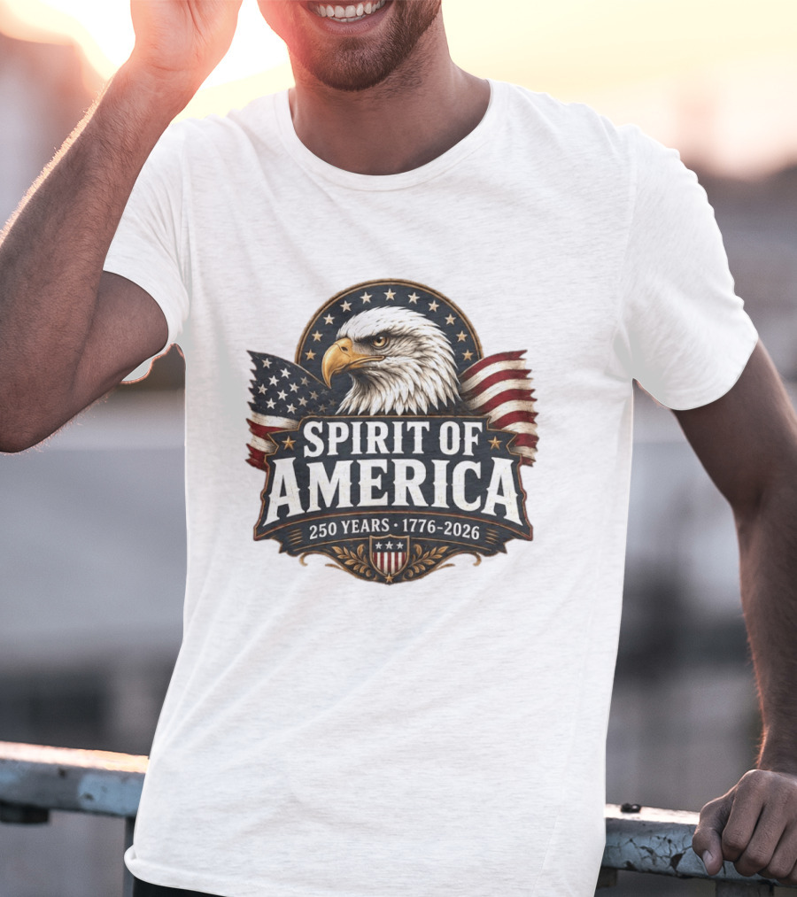 Spirit Of America 250 Years 1776 2026 Patriotic Eagle T-Shirt