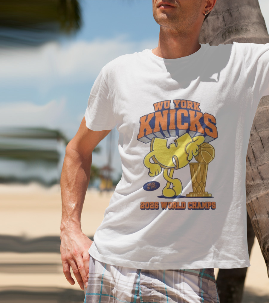 Wu York Knicks 2026 World Champs Knicks In Five Basketball Trophy T-Shirt