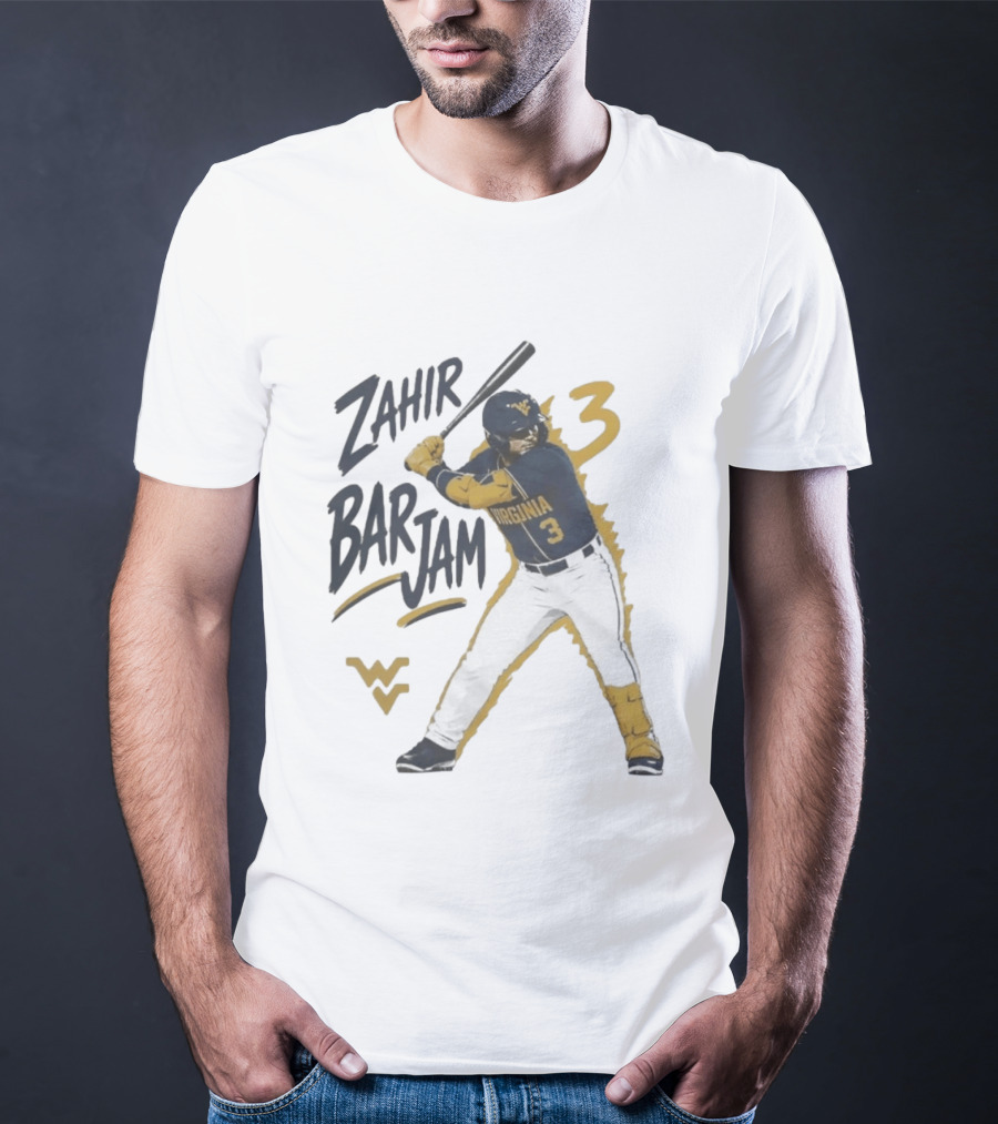 Zahir Barjam West Virginia Baseball Number 3 Sports Fan T-Shirt