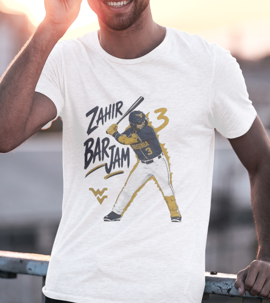 Zahir Barjam West Virginia Baseball Number 3 Sports Fan T-Shirt