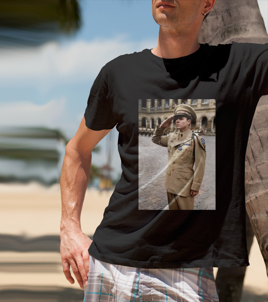 Audie Murphy The Boy Who Wouldn't Die May 28 1971 Plane Crash Hero 45 T-Shirt