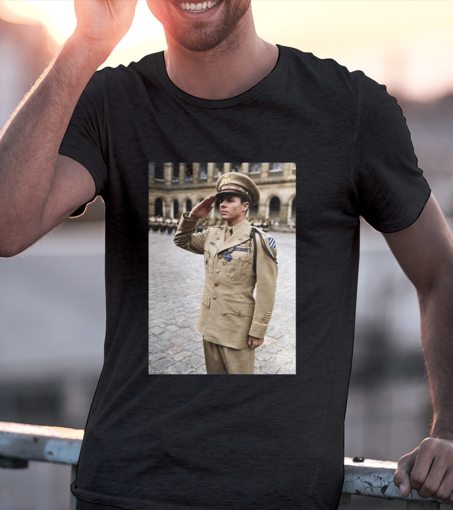 Audie Murphy The Boy Who Wouldn't Die May 28 1971 Plane Crash Hero 45 T-Shirt