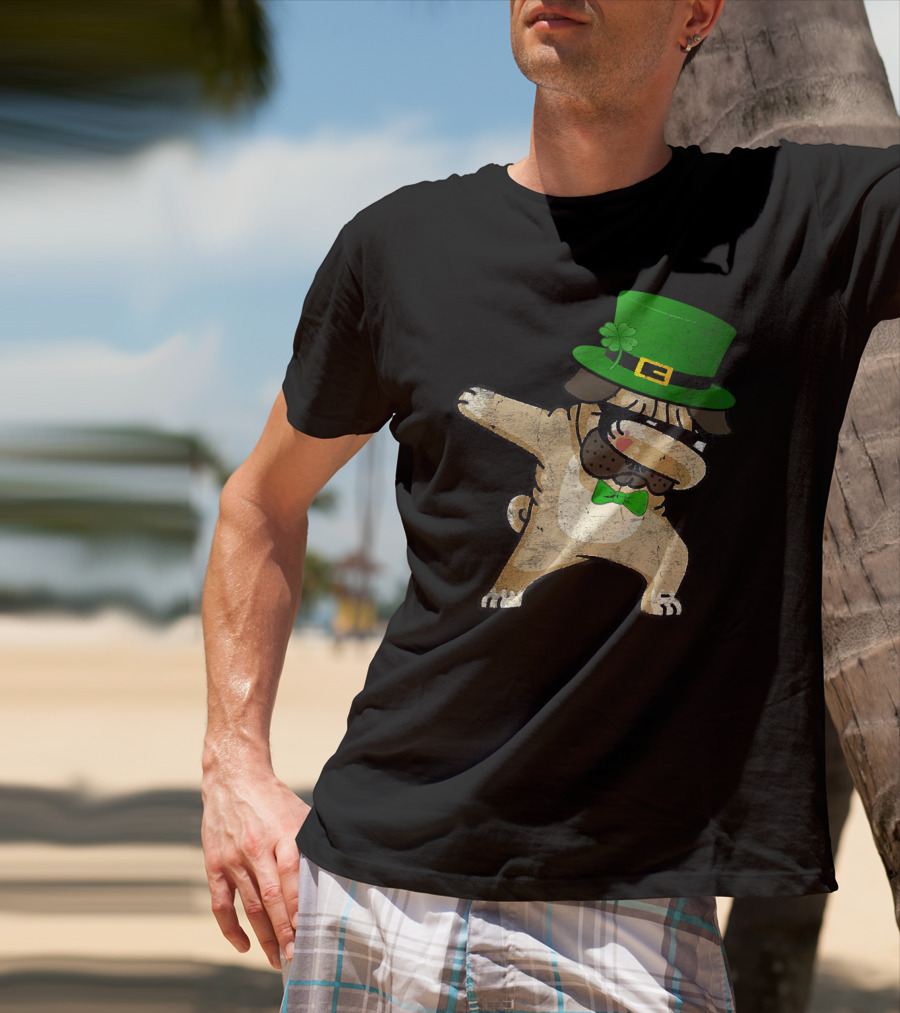 Dabbing Pug With Green Hat For St. Patrick's Day T-Shirt