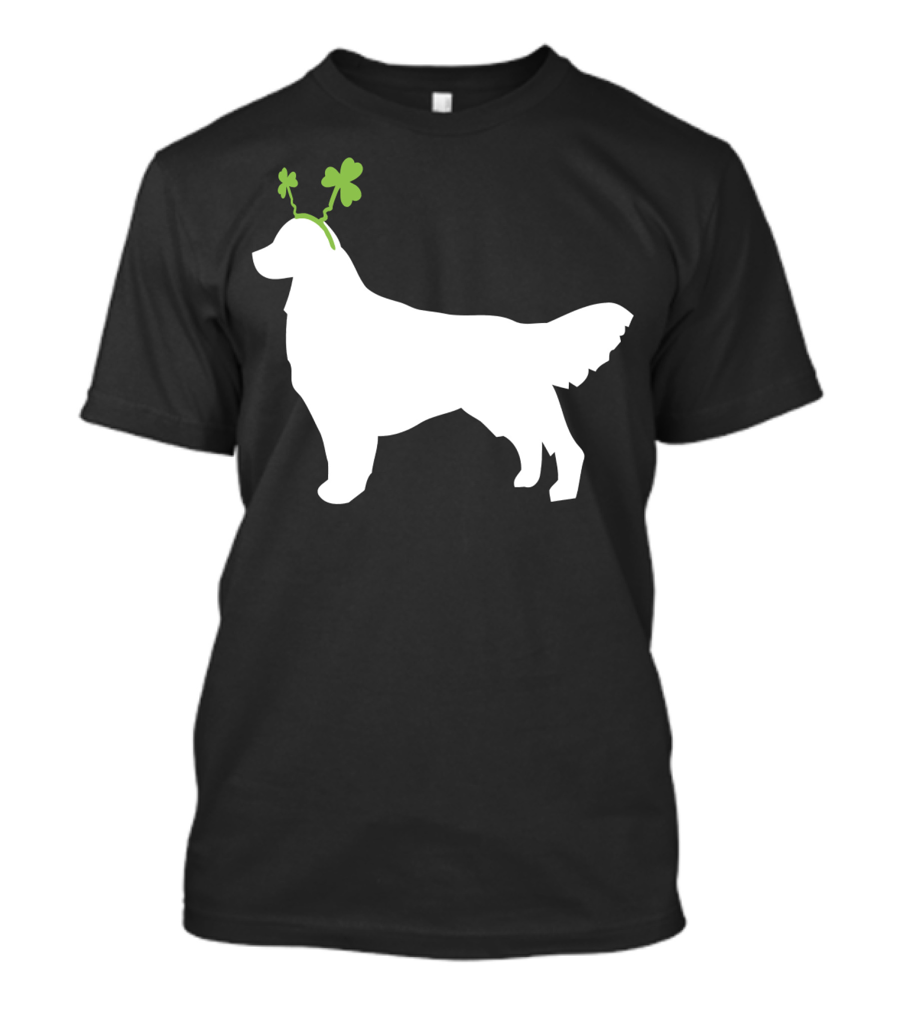 Golden Retriever Shamrock Antlers St Patricks Day Dog T-Shirt