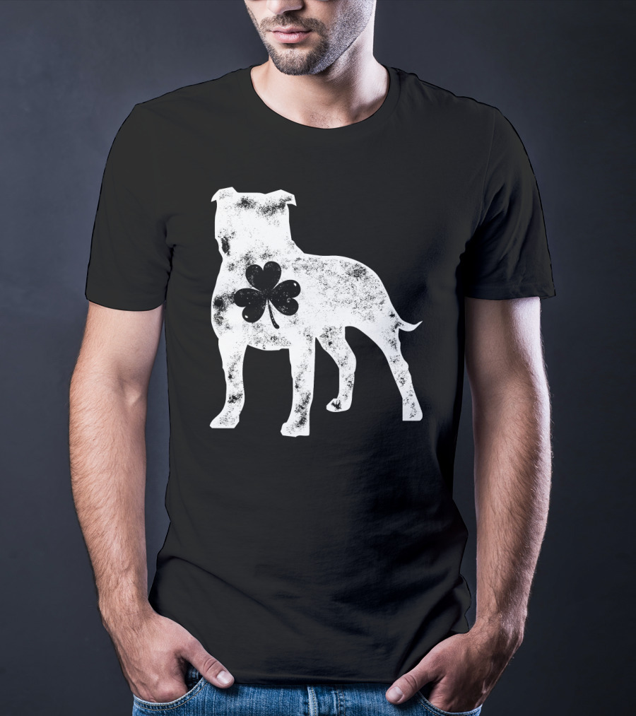 Pit Bull Shamrock St Patricks Day Dog Lover Men T-Shirt