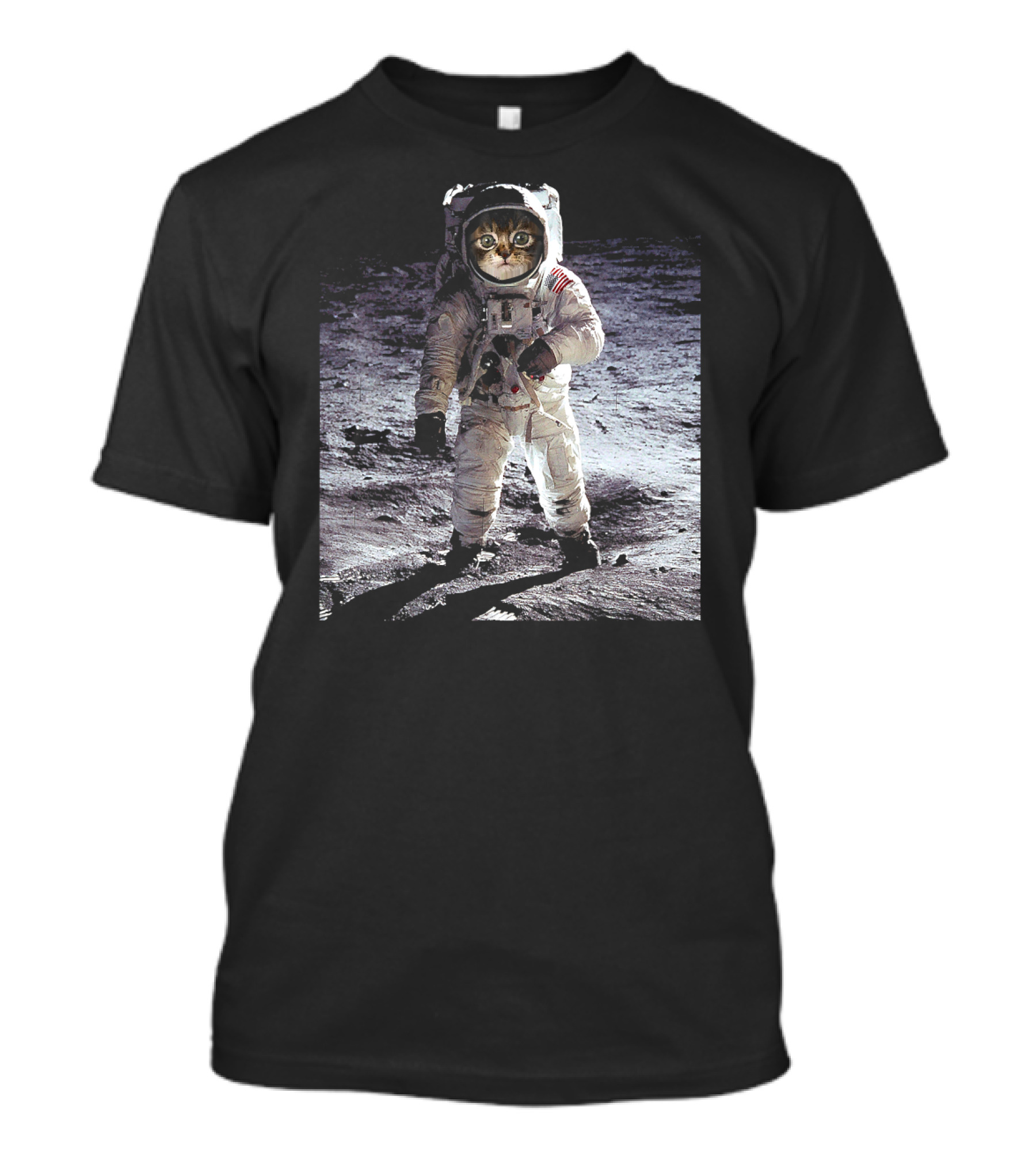 First Space Cat On The Moon Astronaut Suit Moonwalking T-Shirt