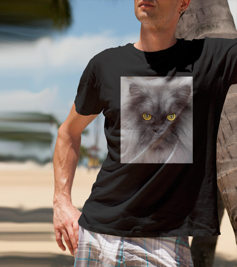 Jun The Angry Cat Golden Eyes Grumpy Expression T-Shirt