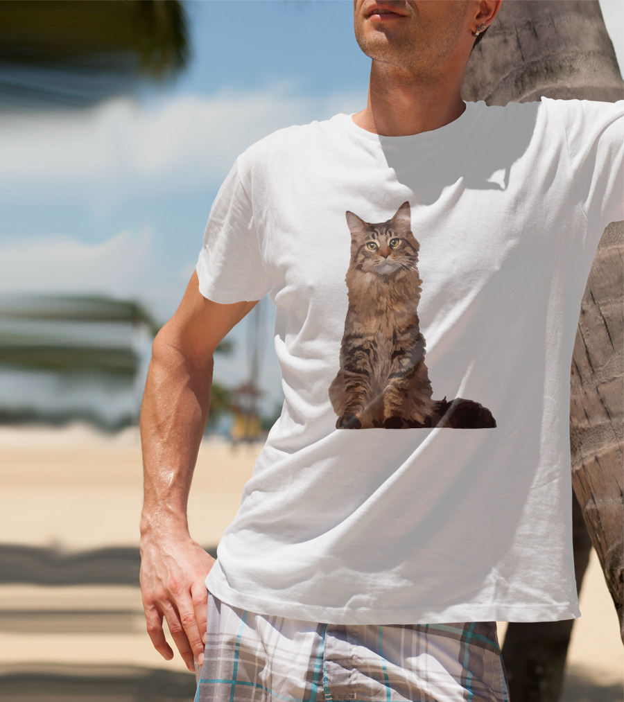 Maine Coon Cat Maine Coon Body Realistic Feline T-Shirt