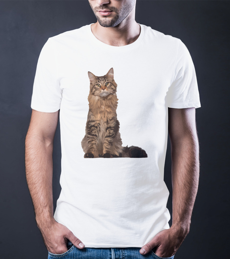 Maine Coon Cat Maine Coon Body Realistic Feline T-Shirt