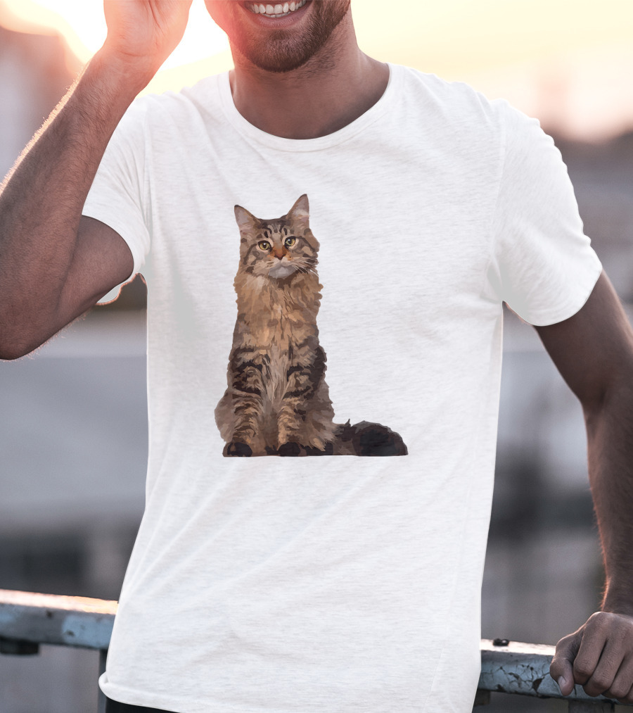 Maine Coon Cat Maine Coon Body Realistic Feline T-Shirt