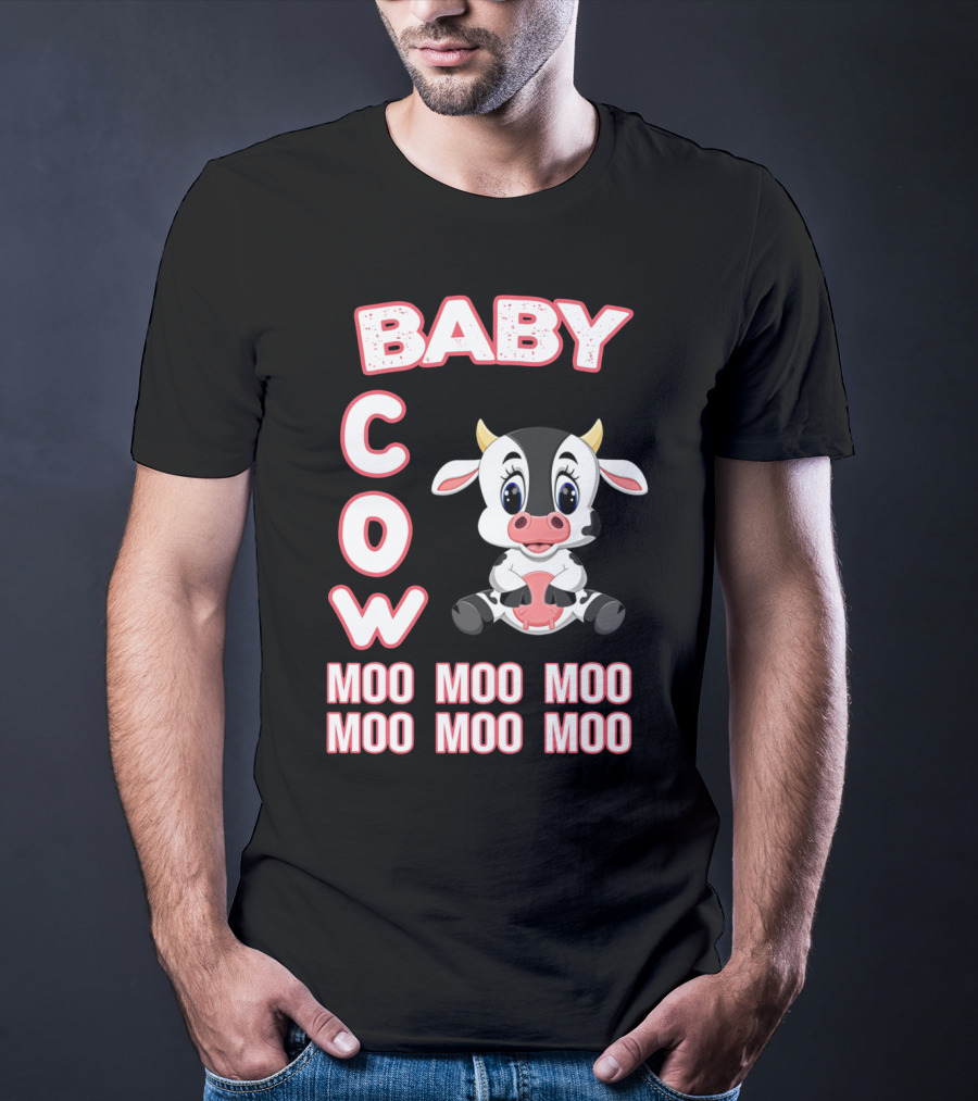 Baby COW Moo Moo Moo Moo Moo Moo Cute Cartoon T-Shirt