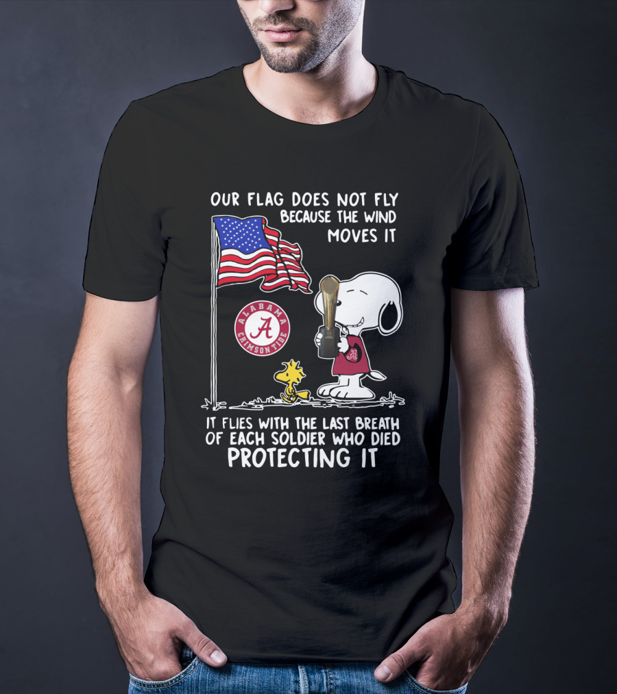 Alabama Crimson Tide Snoopy Woodstock Flag Tribute Soldier Sacrifice T-Shirt