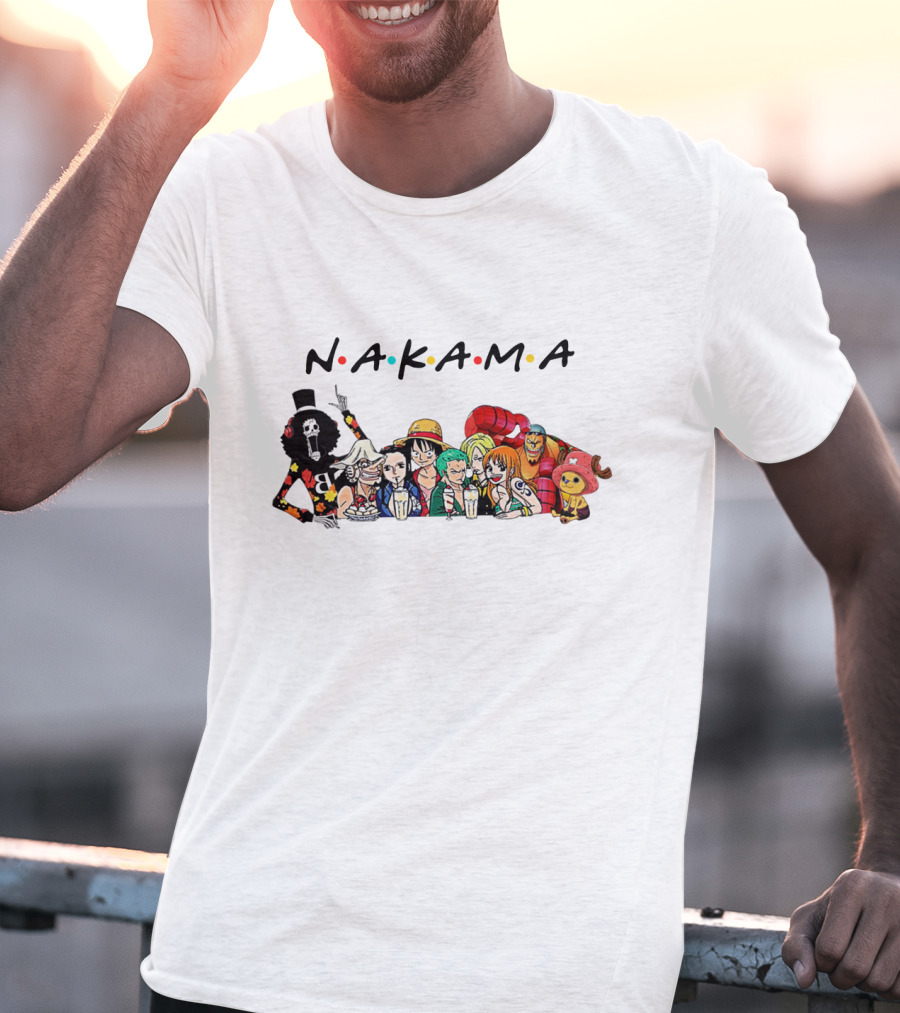 Nakama One Piece Friends Tv Show Parody Characters T-Shirt